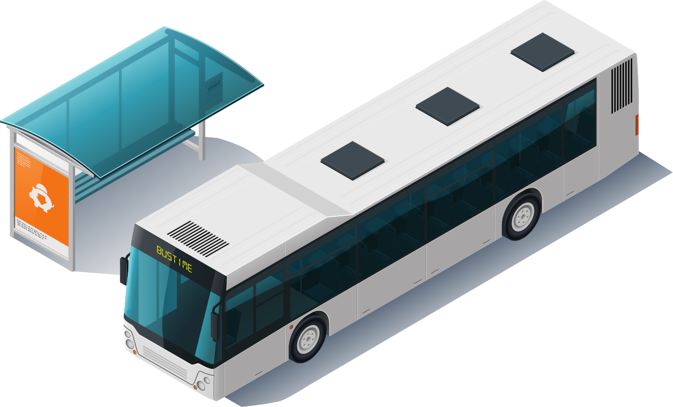 ônibus próximo à paragem