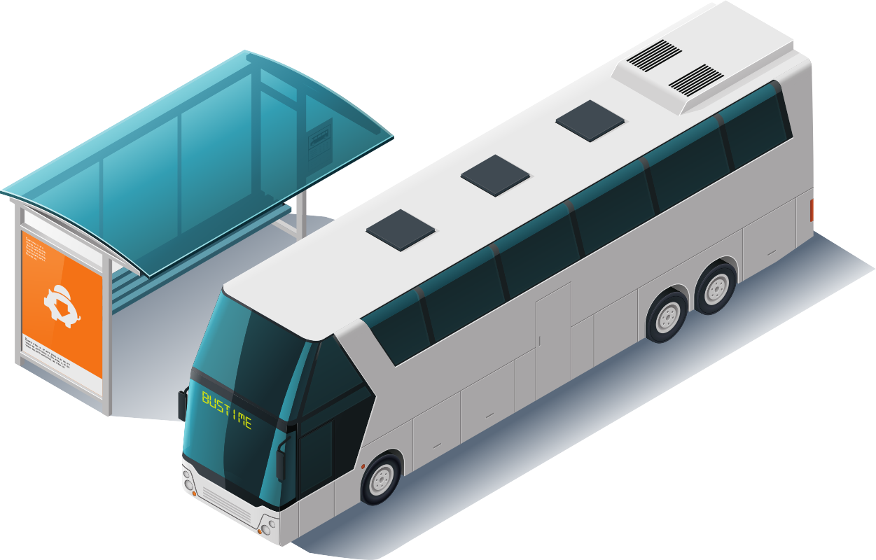 ônibus próximo à paragem